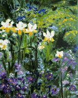 Gemälde Blumen Natur "The secret garden Leinwand