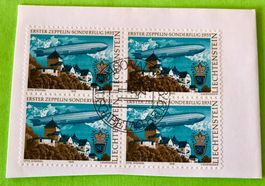Briefmarken aus Liechtenstein 4 er Block mit Papier 