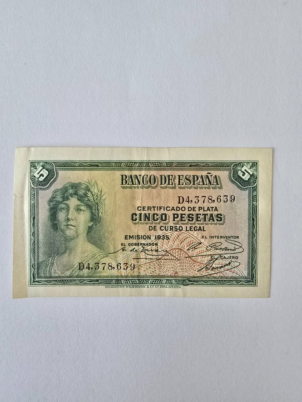 Banconote: 5 Peseten Spanien 1935 – Usato da Neuenhof venduto da brasvarela