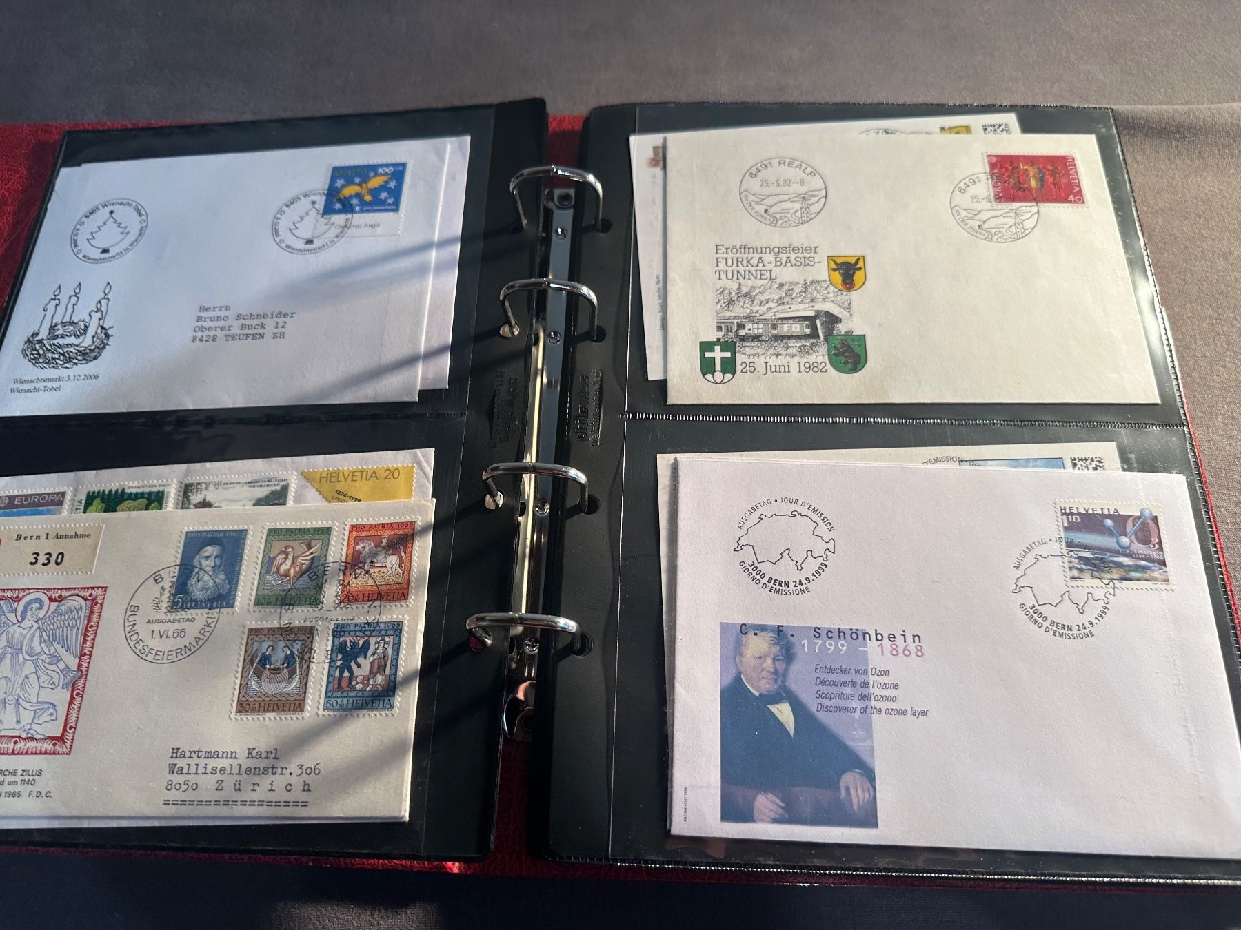 Alle Briefmarken: Album Schweiz - FL Sammlung Briefe und FDC – Gebraucht aus Stettfurt von 2442 3