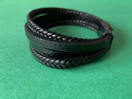 Armband für Mann schwarz 21cm