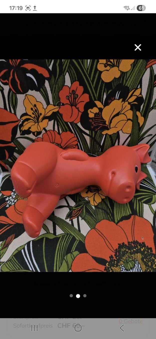 Ikea Salvadanai: Vintage Sparkässeli Schwein Ikea,orange – Usato da Villmergen venduto da MONCHHICHI 1