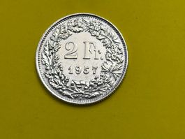 2 Fr. 1957 sehr gut erhalten