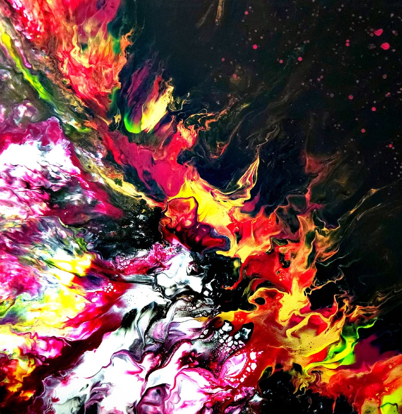 Dipinti: gemälde 50x50 abstrakt von hand gemalt – Nuovo e nell'imballaggio originale da Zürich venduto da Melossoap