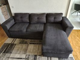 Schlafsofa Ecksofa Jysk Vejlby grau Stoff Ecksofa