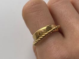 18KGP Edelstahl Ring Cordelette