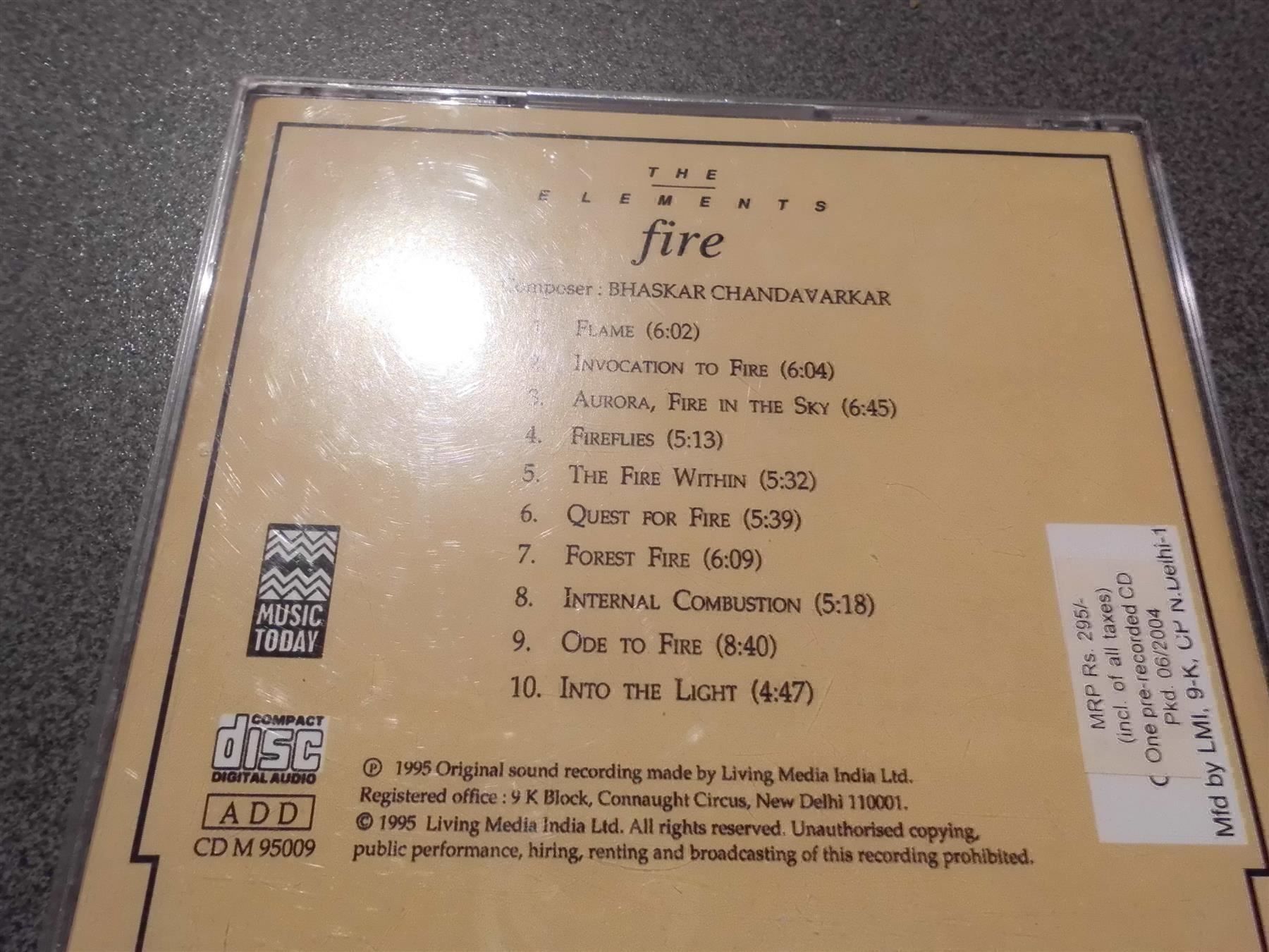 CD: CD The Elements fire, Bhaskar Chandavark – Usato da Zürich venduto da abraxas1291 1