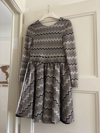 Robe hiver manches longues motif zigzag - Taille 1