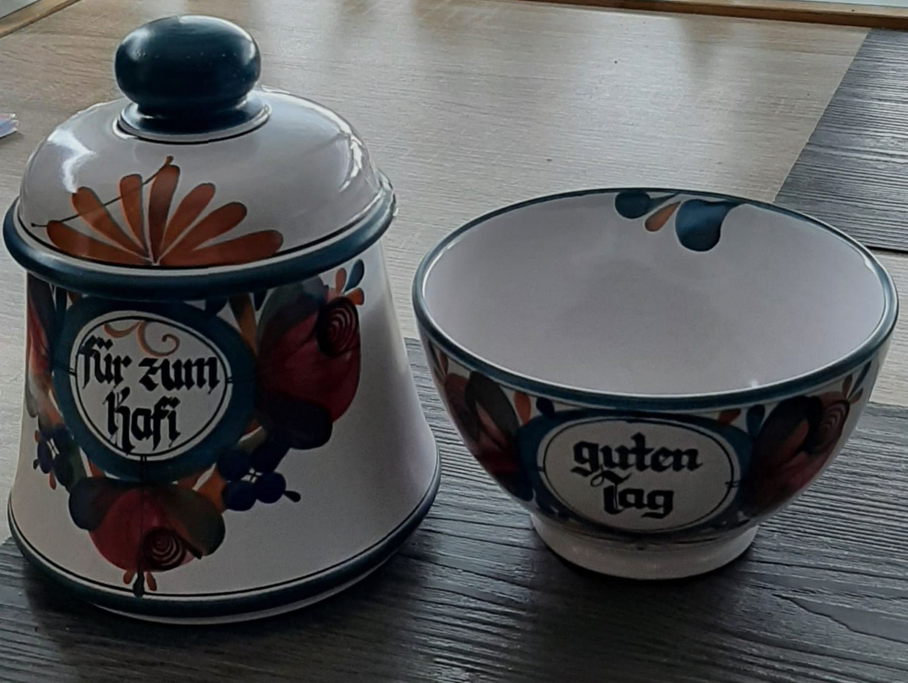 Tutte le decorazioni: Luzerner Keramik Kaffeeschale und Zuckertopf – Usato da Emmenbrücke venduto da Excalibur08
