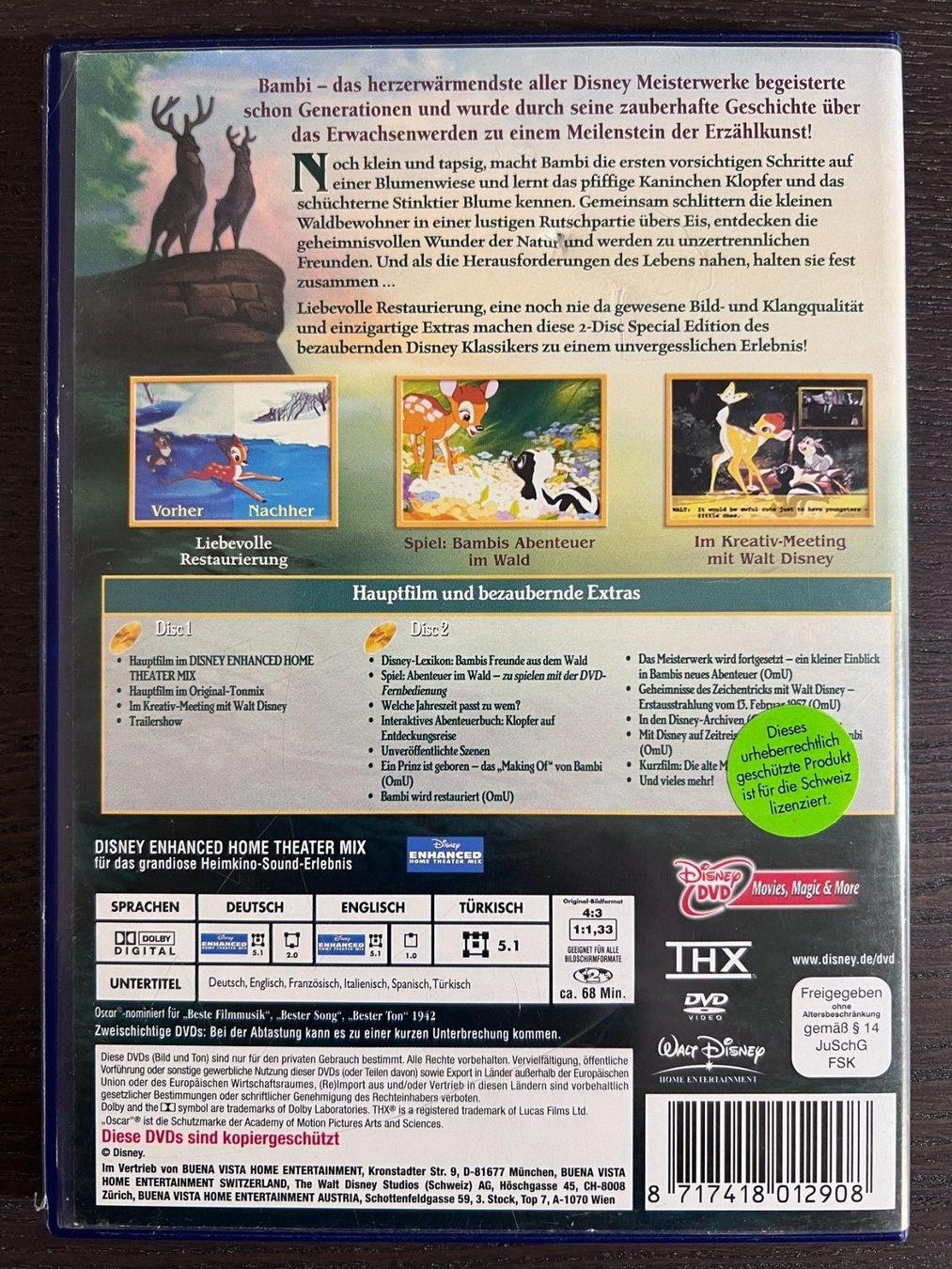 Alle DVDs: Bambi - Special Edition mit 2 DVDs – Gebraucht aus Zürich von FilmFreunde 1