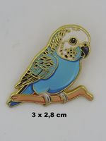 Ansteck Pin - WELLENSITTICH - Emaille - Goldfarben - 3x2,8cm