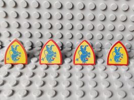 LEGO Castle - 4x Lion Knights Shield - 3846p4g (Set 3)