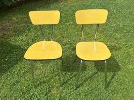 2 Vintage Kelco Küchenstühle gelb
