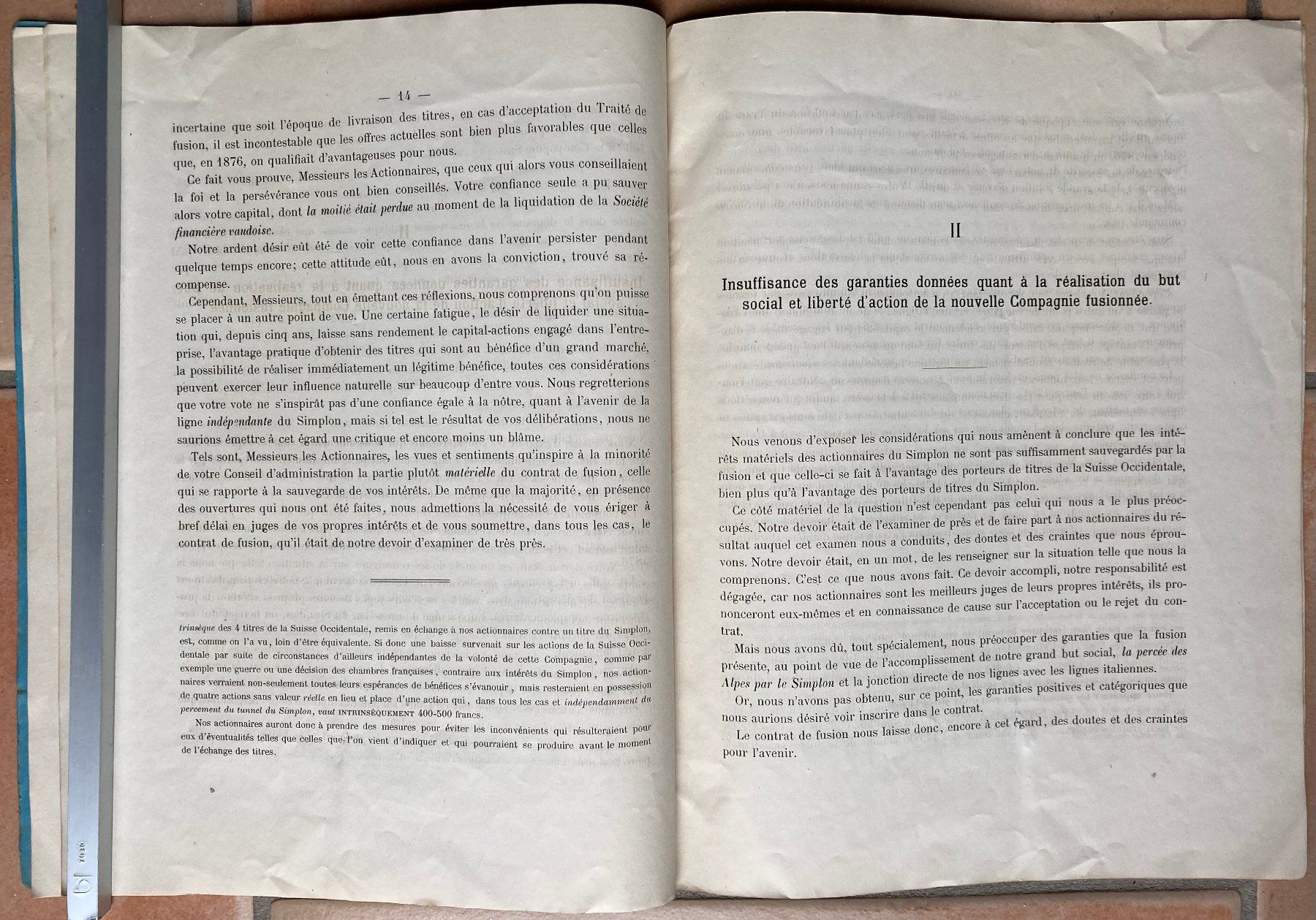 Documenti: Compagnie du Chemin de Fer du Simplon - Rapport de 1881 – Usato da Versoix venduto da Decapod 4