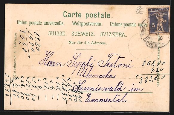 Cartes postales: Litho Interlaken, Jungfrau vom Höhenweg – D'occasion à Berlin par bartko-reher 1