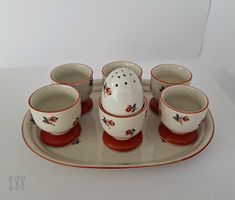 Vintage 8-teiliges Eierbecher Set Mitterteich Porzellan