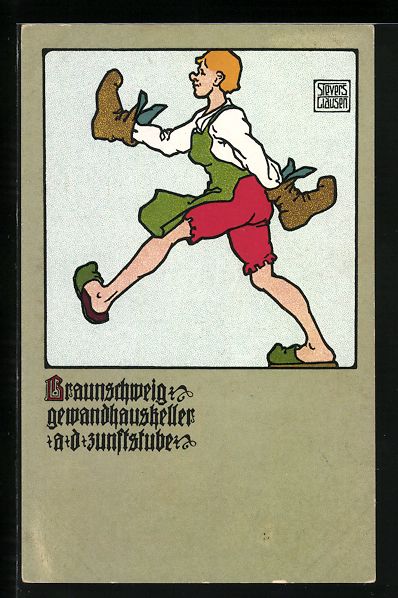 Cartoline postali: sign. Sievers Clausen: Braunschweig, Gew – Usato da Berlin venduto da bartko-reher