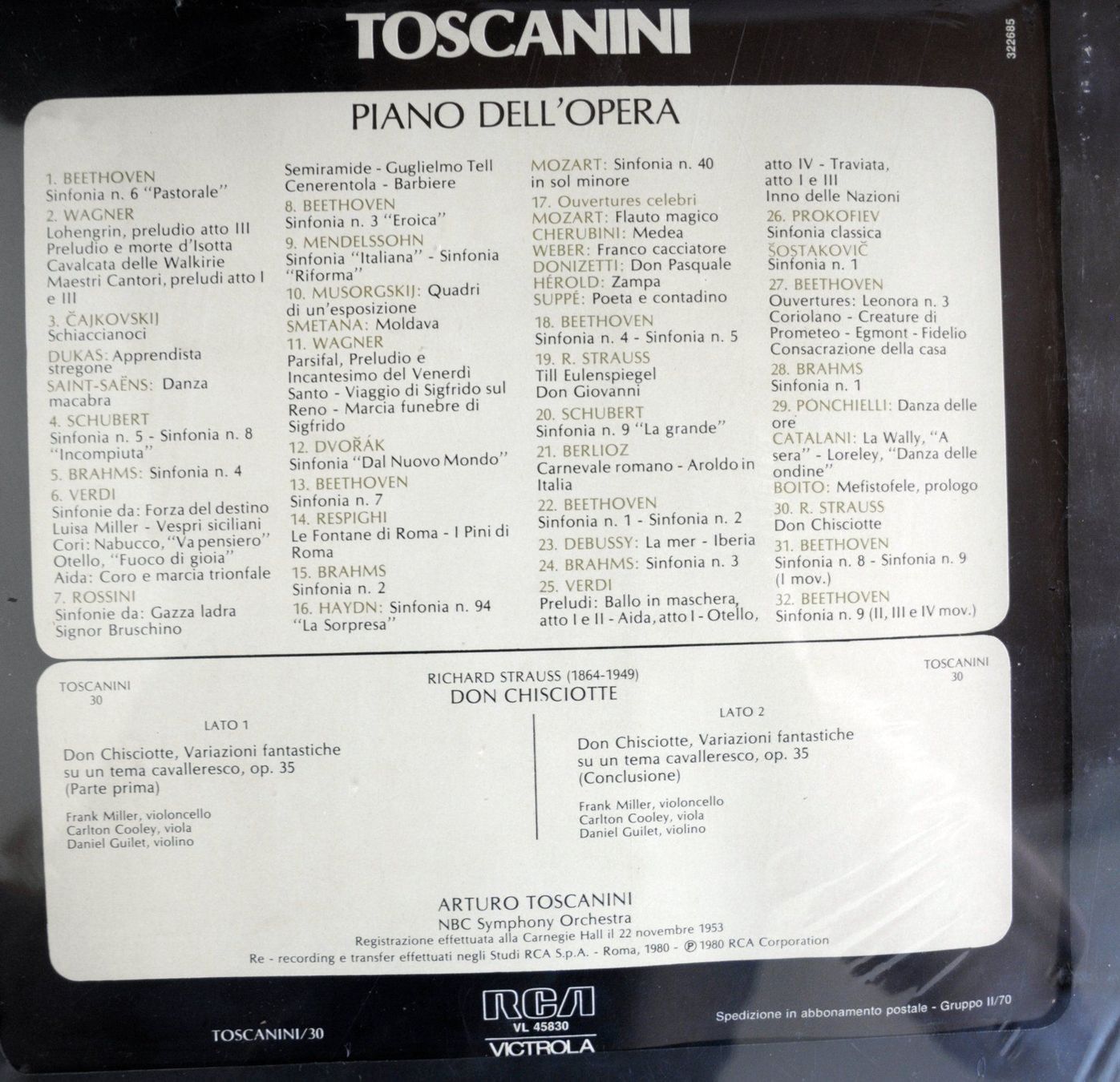 Dischi in vinile: SEALED LP Toscanini Strauss Don Chisciotte – Nuovo e nell'imballaggio originale da Unterseen venduto da vinylmore 1