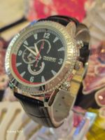 Nouvelle montre homme ATLAS, bracelet cuir noir !