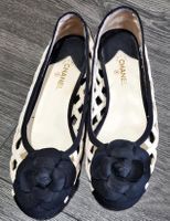 Chanel Ballerinas Camelia Leder Mesh Grösse 38 beige-schwarz