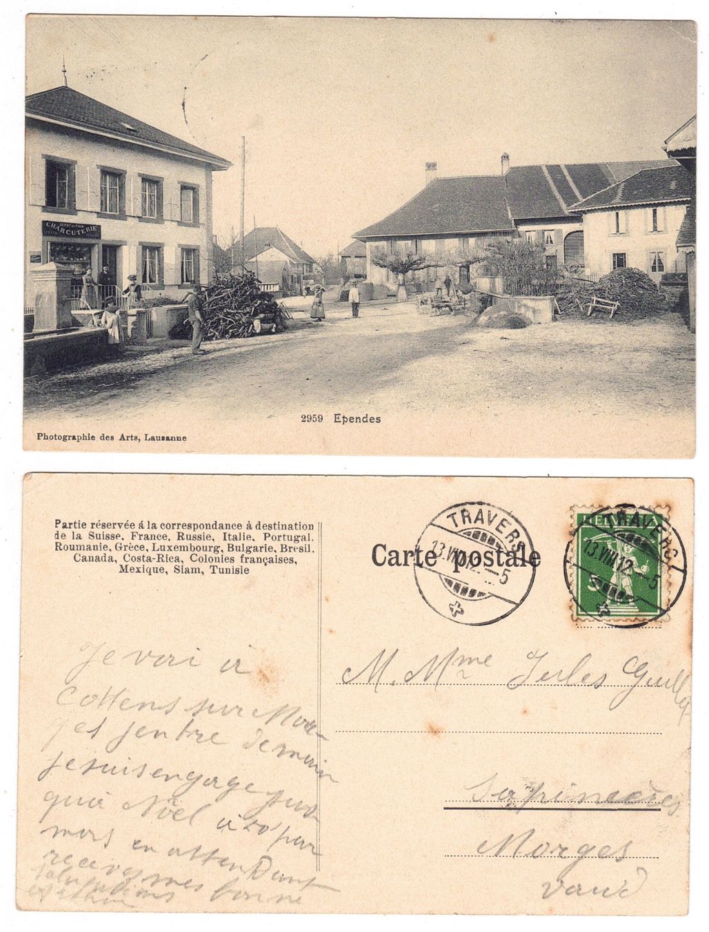Cartoline postali: Ependes – Usato da La Tour-de-Peilz venduto da amjust