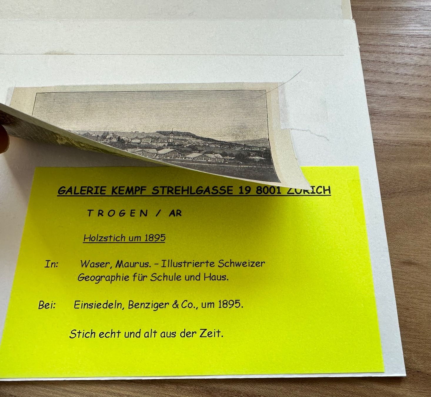 Incisioni: Trogen Holzstich Benziger – Usato da Oberuzwil venduto da Crystall0 3