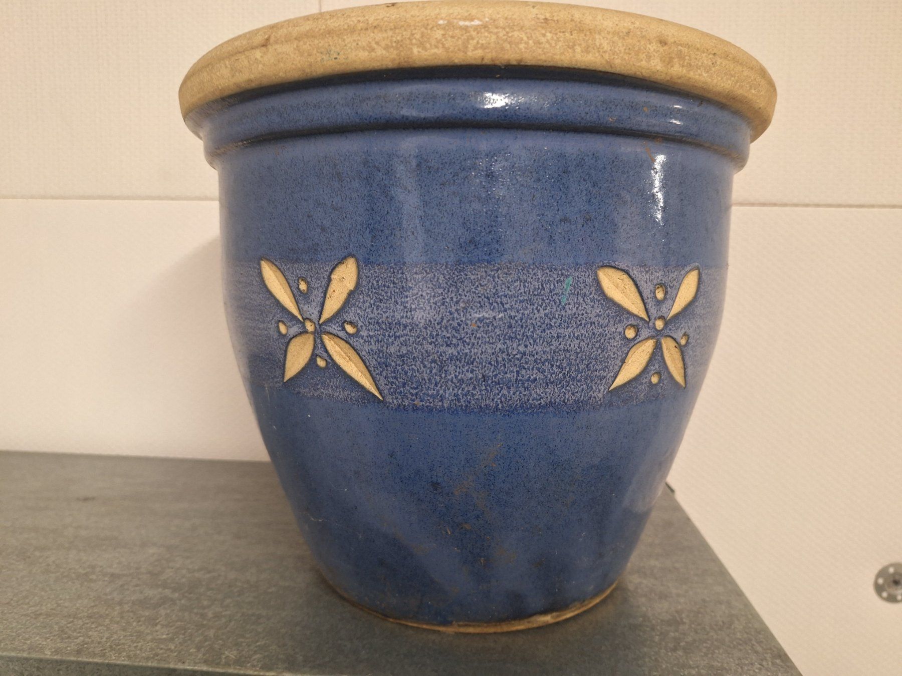 Vasi per fiori: Blumentopf; Übertopf; Keramiktopf, Topf blau – Usato da Spreitenbach venduto da misi.m 3