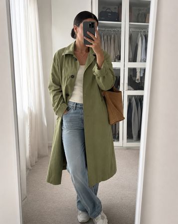 Damen Trenchcoat Olivgrün Grösse S neuwertig