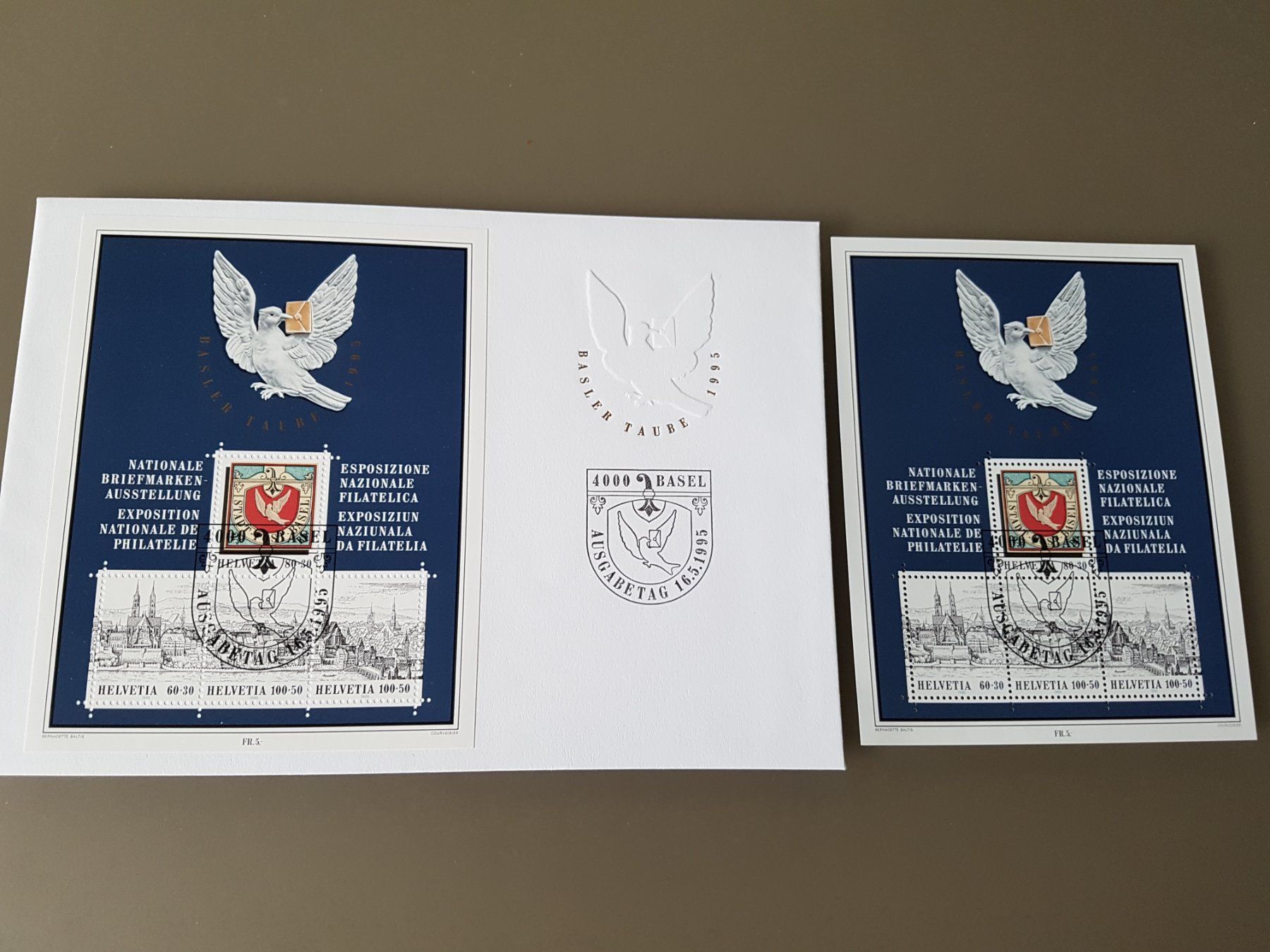 Tutti i francobolli: FDC Basler Taube und Marken Block gestempelt – Usato da Riehen venduto da robs2026