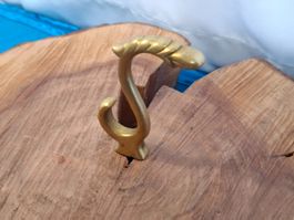 1 schöner antiker Wand Haken, Messing (LOT3405#AEW0)