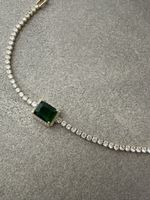 Armband mit gruenem Stein und Zirkonia neu