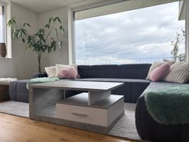Salon Tisch in Betonoptik/Weiss