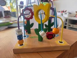 Motorikschleife HOLZ Blumen