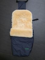 Fellhof Lammfell Fusssack dunkelblau für Kinderwagen