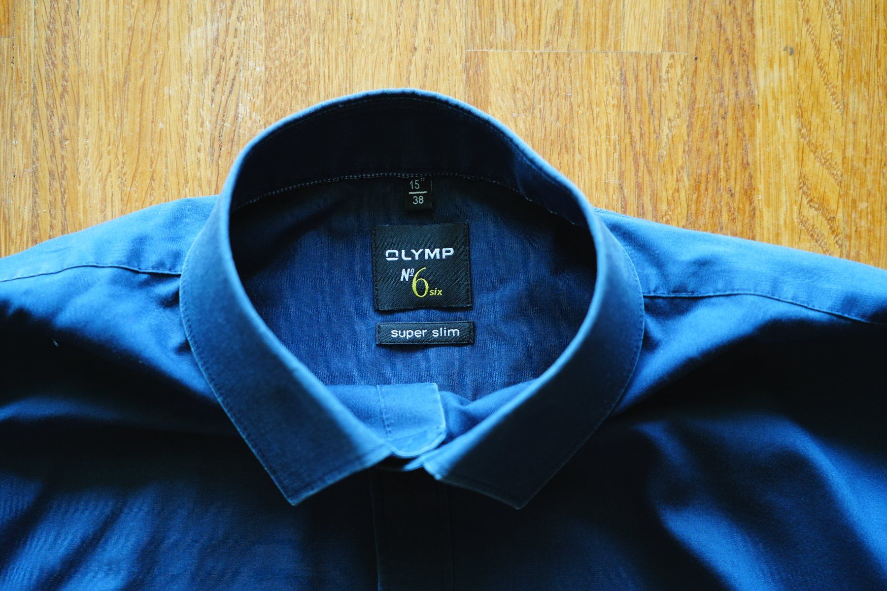 Camicie: Olymp Hemd, Gr. 38, No. 6 Super Slim, Dunkelblau – Usato da Zürich venduto da cmono 1