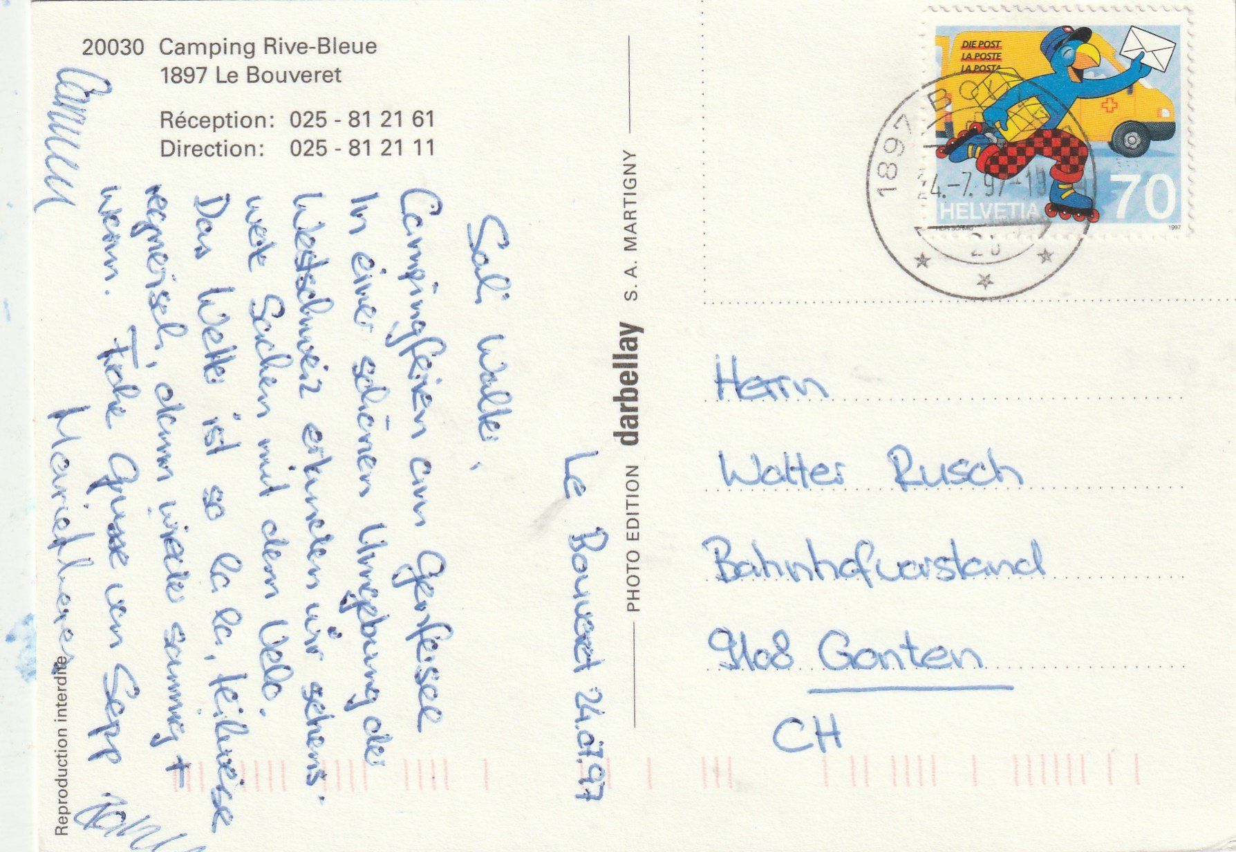 Cartoline postali: Camping Le Bouveret – Usato da Lumbrein venduto da made02 1