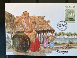 Münzbrief Samoa mit grosser 5$ Münze