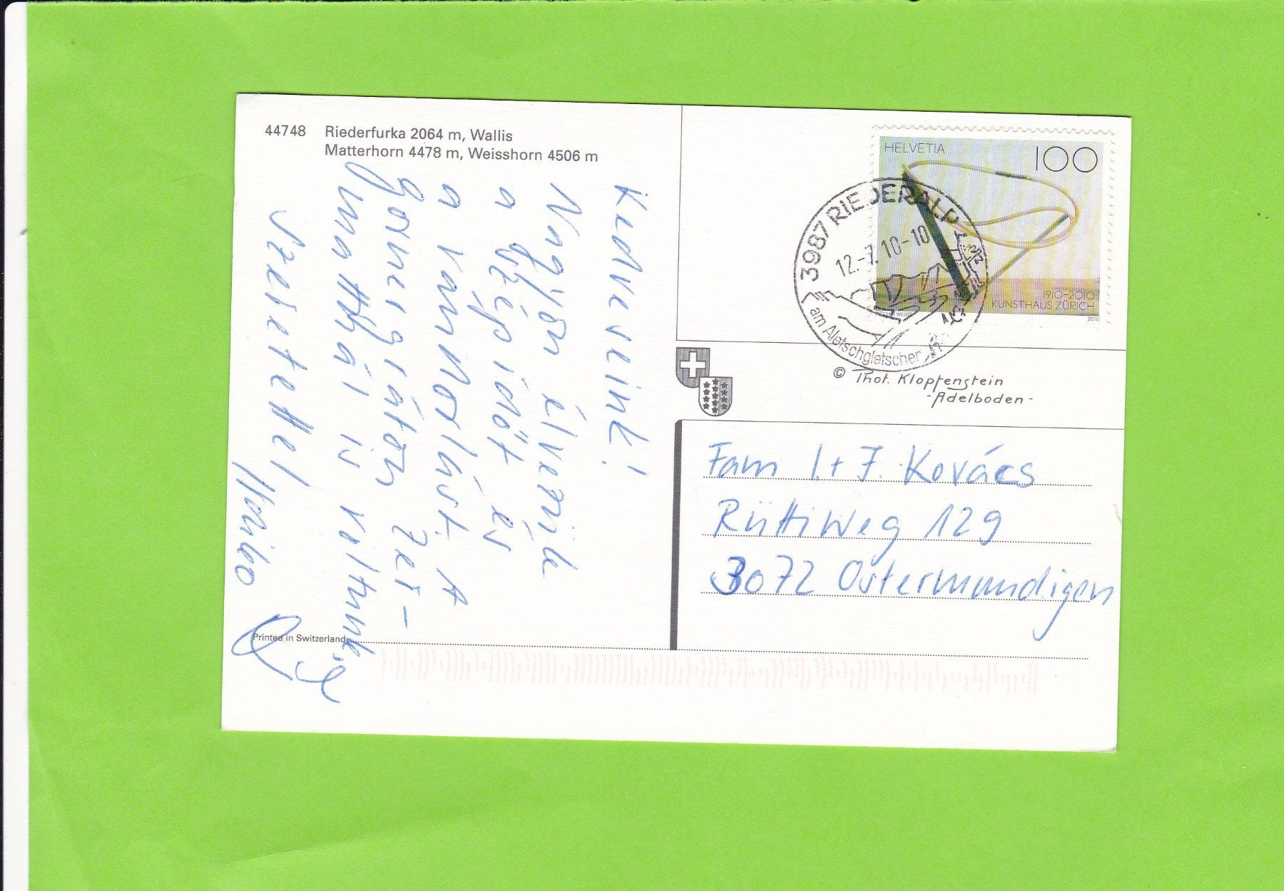 Cartes postales: Riederfurka – D'occasion à St. Peterzell par neckertal 1