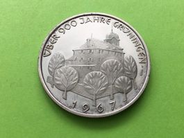900 Jahre Grüningen 1967 Sankt Gallen Silber 900 ( 15 Gramm