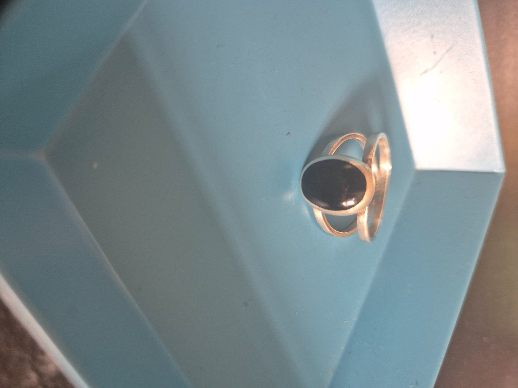 Anelli: Silberring mit schwarzem Stein, Grösse 19.7mm – Usato da Amriswil venduto da losmartinez3 2