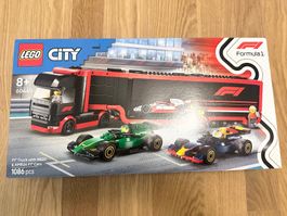 60445 LEGO F1 Transporter mit RB20 & AMR24 F1 Rennautos neu