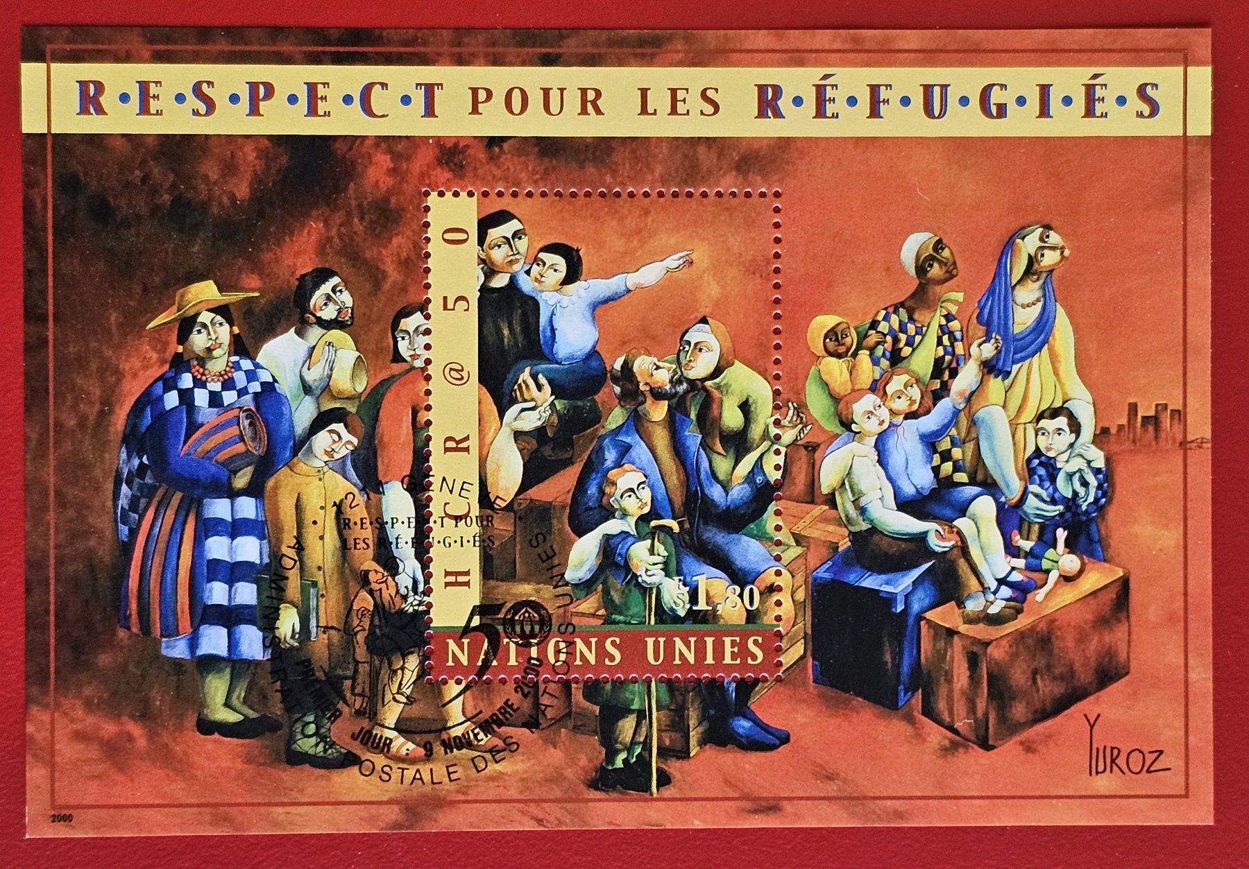 UNO GENF ONU GENEVE RESPECT REFUGIES BLOCK 2000 ET VOLLGUMMI (Neu ...