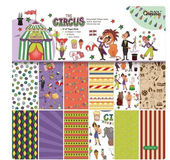 Papiere: 12 Blatt Design-Papier, Bastelpapier "The circus" – Neu und originalverpackt aus Effretikon von wenuss 1