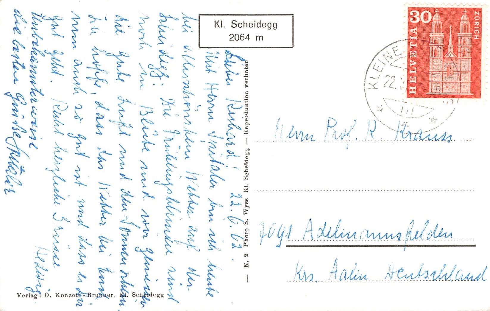 Cartoline postali: Kleine Scheidegg BE Eiger und Mönch Alpenpanorama – Usato da Biasca venduto da Blenio71 1