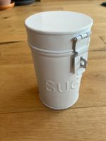 Zuckerdose weiss "Sugar" aus Metall/Blech Shabby Chic