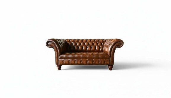 Sofas: Design Chesterfield Sofa 2 Sitzer Braun Couch Polster Sofas – Neu und originalverpackt aus Zug von jvmoebel-schweiz 2
