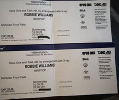 2 ROBBIE WILLIAMS FRONT FIELD TICKETS 10.09.2026