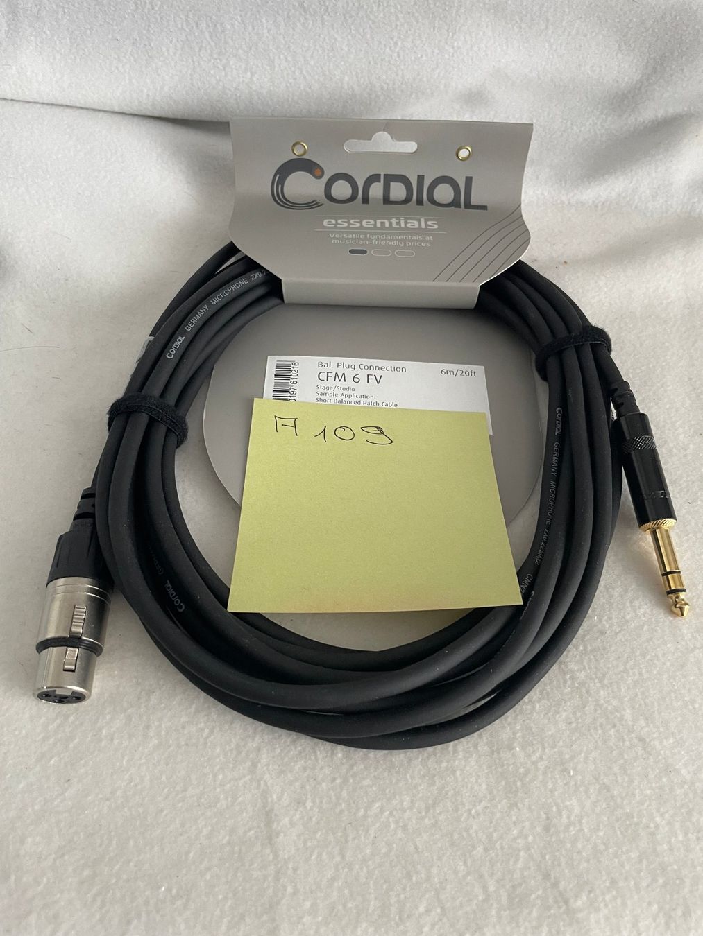 Kabel: CORDIAL CFM 6 FV - Studiokabel, 6m, Jack sym.-XLRf      A109 – Neu und originalverpackt aus Schötz von amore14 2