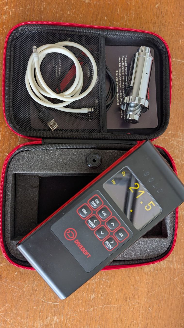 Bombole da sub: SOLO He und O2 Analyser mit Flow-Limiter MK2 – Usato da Lüchingen venduto da fyb59
