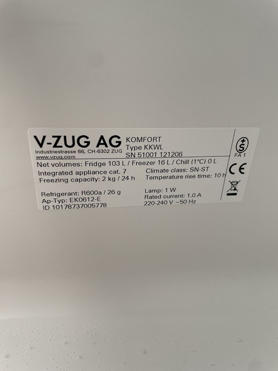 V-Zug Frigoriferi: Réfrigérateur V-Zug – Usato da Perrefitte venduto da vin_tc88 2
